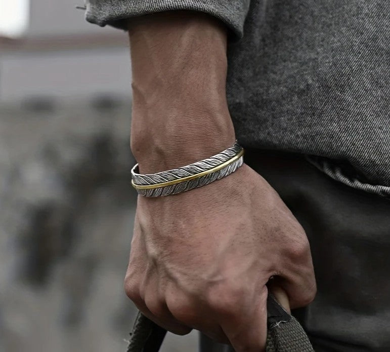 BOHO - FEATHER CUFF BRACELET