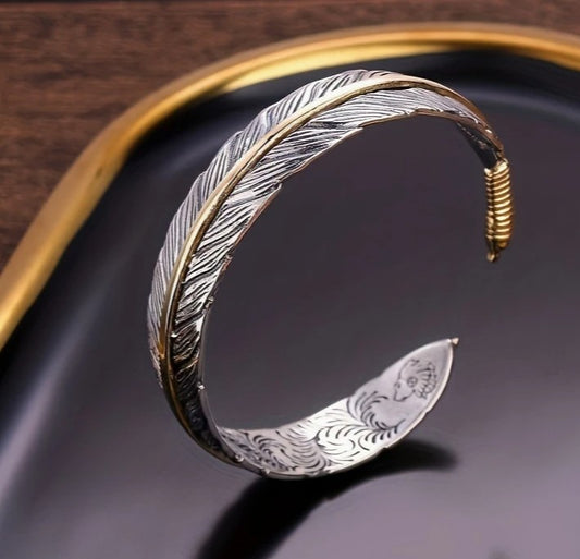 BOHO - FEATHER CUFF BRACELET