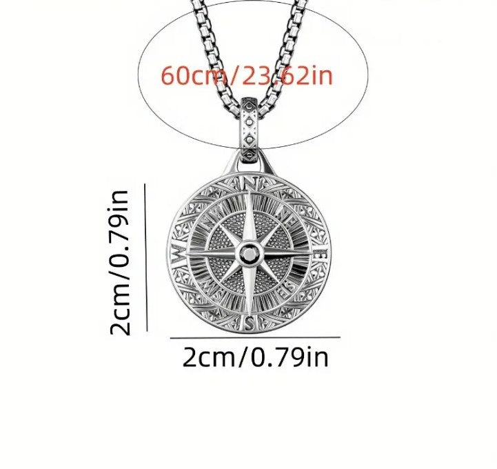 APOLLO - HANDMADE COMPASS CHIC RETRO HIP HOP PENDANT WITH NECKLACE