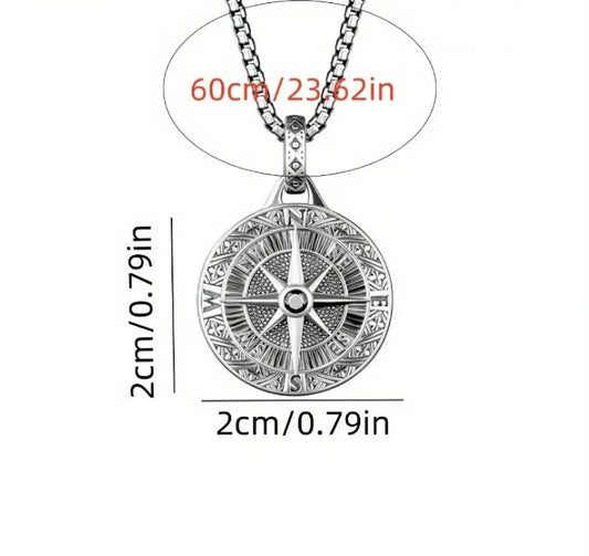 APOLLO - HANDMADE COMPASS CHIC RETRO HIP HOP PENDANT WITH NECKLACE