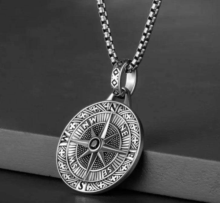 APOLLO - HANDMADE COMPASS CHIC RETRO HIP HOP PENDANT WITH NECKLACE
