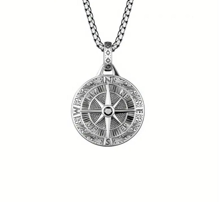 APOLLO - HANDMADE COMPASS CHIC RETRO HIP HOP PENDANT WITH NECKLACE